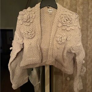 Maeve Cream Sweater with Floral Details